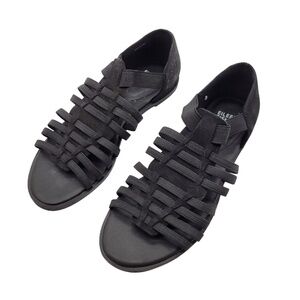 Eileen Fisher Womens Rato Sandals Strappy Flat Open Toe Stretchy Black 8.5